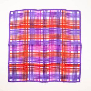 Red Pink Purple Plaid Retro Scarf Vintage Accessories
